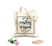 AILOONG Reinforced Bottom Canvas Bag Gaining wisdom is the wisest thing you can do bible verse 12 oz thick fabric Uses as a gift bag 25x30cm Small