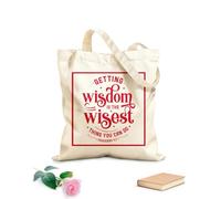 AILOONG Reinforced Bottom Canvas Bag Gaining wisdom is the wisest thing you can do bible verse 340g/m² thick fabric Uses as a gift bag