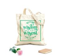 AILOONG Reinforced Bottom Canvas Bag Gaining wisdom is the wisest thing you can do bible verse 340g/m² thick fabric Uses as a gift bag