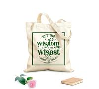 AILOONG Reinforced Bottom Canvas Bag Gaining wisdom is the wisest thing you can do bible verse 340g/m² thick fabric Uses as a gift bag