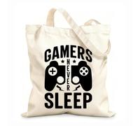 AILOONG Reinforced Bottom Canvas Bag games never sleep gaming 12 oz thick fabric Uses as a gift bag 35x40cm Large