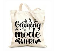 AILOONG Reinforced Bottom Canvas Bag gaming mode start game quotes and 12 oz thick fabric Uses as a gift bag 35x40cm Large
