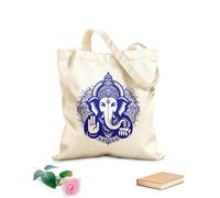 AILOONG Reinforced Bottom Canvas Bag ganesh chaturthi celebration lord ganesh and hindu god silhouette 340g/m² thick fabric Uses as a gift bag