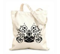 AILOONG Reinforced Bottom Canvas Bag ganesha ornament and pattern symbol 12 oz thick fabric Uses as a gift bag 31x36cm Medium