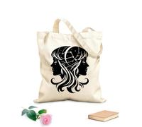 AILOONG Reinforced Bottom Canvas Bag gemini zodiac sign astrological constellation twins 12 oz thick fabric Uses as a gift bag 35x40cm Large