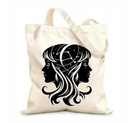 AILOONG Reinforced Bottom Canvas Bag gemini zodiac sign astrological constellation twins 12 oz thick fabric Uses as a gift bag 25x30cm Small