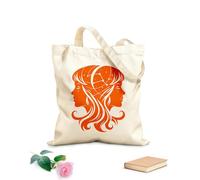 AILOONG Reinforced Bottom Canvas Bag gemini zodiac sign astrological constellation twins 340g/m² thick fabric Uses as a gift bag