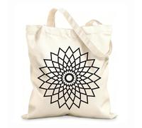 AILOONG Reinforced Bottom Canvas Bag geometric mandalas design 10 graphic the geometric ornament design is suitable 12 oz thick fabric Uses as a gift bag 25x30cm Small