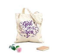 AILOONG Reinforced Bottom Canvas Bag girl do it 340g/m² thick fabric Uses as a gift bag
