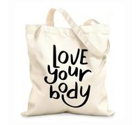 AILOONG Reinforced Bottom Canvas Bag Girl power quotes set inspirational brush lettering calligraphy 12 oz thick fabric Uses as a gift bag 31x36cm Medium