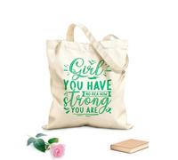 AILOONG Reinforced Bottom Canvas Bag girl you have no idea how strong you are 340g/m² thick fabric Uses as a gift bag