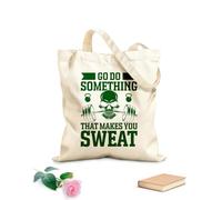 AILOONG Reinforced Bottom Canvas Bag go do something that makes you sweat graphic design 340g/m² thick fabric Uses as a gift bag