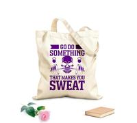 AILOONG Reinforced Bottom Canvas Bag go do something that makes you sweat graphic design 340g/m² thick fabric Uses as a gift bag