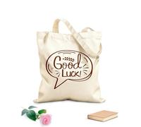 AILOONG Reinforced Bottom Canvas Bag good luck in speech bubble 340g/m² thick fabric Uses as a gift bag