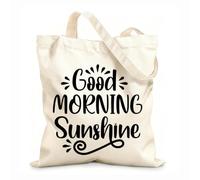 AILOONG Reinforced Bottom Canvas Bag Good morning sunshine faith in god changes everything 12 oz thick fabric Uses as a gift bag 35x40cm Large