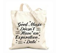 AILOONG Reinforced Bottom Canvas Bag good music doesn t have an expiration date motivation typography quote design 12 oz thick fabric Uses as a gift bag 31x36cm Medium
