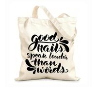 AILOONG Reinforced Bottom Canvas Bag Good nails are worth a thousand words calligraphy 12 oz thick fabric Uses as a gift bag 35x40cm Large