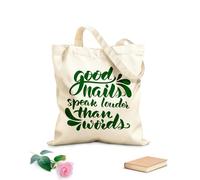 AILOONG Reinforced Bottom Canvas Bag Good nails are worth a thousand words calligraphy 340g/m² thick fabric Uses as a gift bag