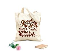 AILOONG Reinforced Bottom Canvas Bag Good nails are worth a thousand words calligraphy 340g/m² thick fabric Uses as a gift bag