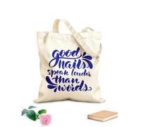 AILOONG Reinforced Bottom Canvas Bag Good nails are worth a thousand words calligraphy 340g/m² thick fabric Uses as a gift bag