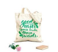 AILOONG Reinforced Bottom Canvas Bag Good nails are worth a thousand words calligraphy 340g/m² thick fabric Uses as a gift bag