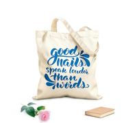 AILOONG Reinforced Bottom Canvas Bag Good nails are worth a thousand words calligraphy 340g/m² thick fabric Uses as a gift bag