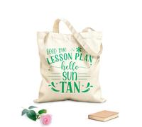 AILOONG Reinforced Bottom Canvas Bag Goodbye lesson plan hello tan teacher quotes 340g/m² thick fabric Uses as a gift bag