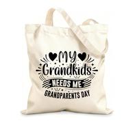 AILOONG Reinforced Bottom Canvas Bag grandparents day typography element typographic lettering quote 12 oz thick fabric Uses as a gift bag 35x40cm Large