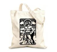 AILOONG Reinforced Bottom Canvas Bag greek god silhouette 12 oz thick fabric Uses as a gift bag 25x30cm Small