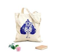 AILOONG Reinforced Bottom Canvas Bag grunge spade with grim reaper 340g/m² thick fabric Uses as a gift bag