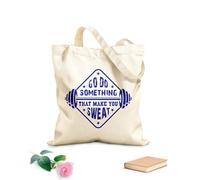 AILOONG Reinforced Bottom Canvas Bag gym fitness design go do something that make you sweat 340g/m² thick fabric Uses as a gift bag