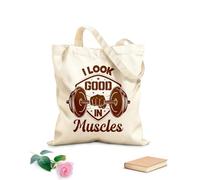 AILOONG Reinforced Bottom Canvas Bag gym gym motivational quote workout inspirational fitness design 340g/m² thick fabric Uses as a gift bag