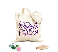 AILOONG Reinforced Bottom Canvas Bag hand drawn family inspirational quotes autumn cozy typography 340g/m² thick fabric Uses as a gift bag