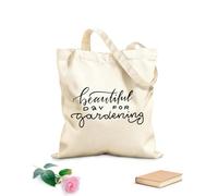 AILOONG Reinforced Bottom Canvas Bag Hand drawn gardening lettering funny quote motivational phrase advertising 12 oz thick fabric Uses as a gift bag 31x36cm Medium