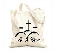 AILOONG Reinforced Bottom Canvas Bag hand drawn he is risen indeed calligraphy lettering easter jesus greeting 12 oz thick fabric Uses as a gift bag 31x36cm Medium