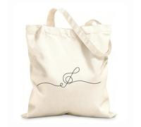 AILOONG Reinforced Bottom Canvas Bag hand drawn music note simple continuous one line art 12 oz thick fabric Uses as a gift bag 31x36cm Medium