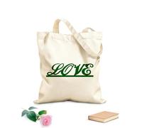 AILOONG Reinforced Bottom Canvas Bag hand lettering love love heart relationship topper phrase 340g/m² thick fabric Uses as a gift bag