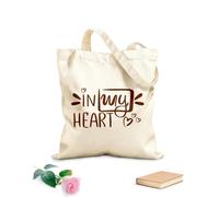 AILOONG Reinforced Bottom Canvas Bag handwritten romantic lettering about love calligraphy 340g/m² thick fabric Uses as a gift bag