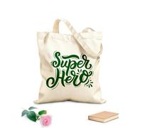 AILOONG Reinforced Bottom Canvas Bag Happy Father's Day hand lettering best dad calligraphy 340g/m² thick fabric Uses as a gift bag
