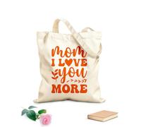 AILOONG Reinforced Bottom Canvas Bag happy first mothers day with stroller hand calligrahy lettering texture script 340g/m² thick fabric Uses as a gift bag