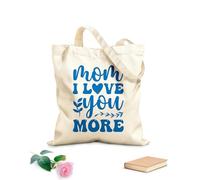 AILOONG Reinforced Bottom Canvas Bag happy first mothers day with stroller hand calligrahy lettering texture script 340g/m² thick fabric Uses as a gift bag
