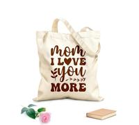AILOONG Reinforced Bottom Canvas Bag happy first mothers day with stroller hand calligrahy lettering texture script 340g/m² thick fabric Uses as a gift bag