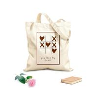 AILOONG Reinforced Bottom Canvas Bag happy valentine day creative posters greeting set 340g/m² thick fabric Uses as a gift bag
