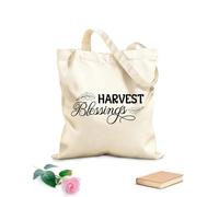 AILOONG Reinforced Bottom Canvas Bag harvest blessings hand drawn lettering with fall quotes fall designs 12 oz thick fabric Uses as a gift bag 25x30cm Small