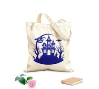 AILOONG Reinforced Bottom Canvas Bag haunted house horrors await you 340g/m² thick fabric Uses as a gift bag