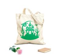 AILOONG Reinforced Bottom Canvas Bag haunted house horrors await you 340g/m² thick fabric Uses as a gift bag