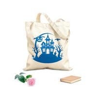 AILOONG Reinforced Bottom Canvas Bag haunted house horrors await you 340g/m² thick fabric Uses as a gift bag