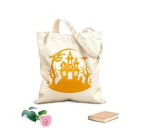 AILOONG Reinforced Bottom Canvas Bag haunted house horrors await you 340g/m² thick fabric Uses as a gift bag