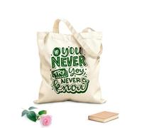 AILOONG Reinforced Bottom Canvas Bag if you never try you never know 340g/m² thick fabric Uses as a gift bag