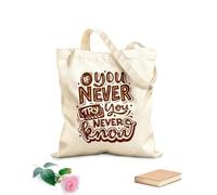 AILOONG Reinforced Bottom Canvas Bag if you never try you never know 340g/m² thick fabric Uses as a gift bag